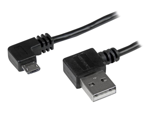 StarTech.com 1m 3 ft Micro-USB Cable with Right-Angled Connectors - M/M - USB A to Micro B Cable - 3ft Right Angle Micro USB Cable (USB2AUB2RA1M)