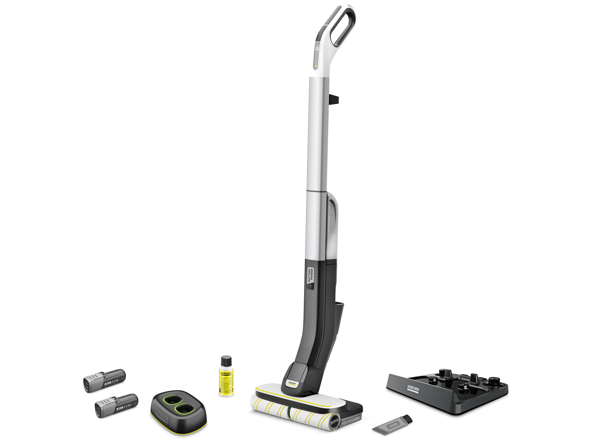 Kärcher FC 4-4 Battery Set - Gulvrenser - stav - uden pose - ledningsfri - 2 batterier, inkluderet oplader