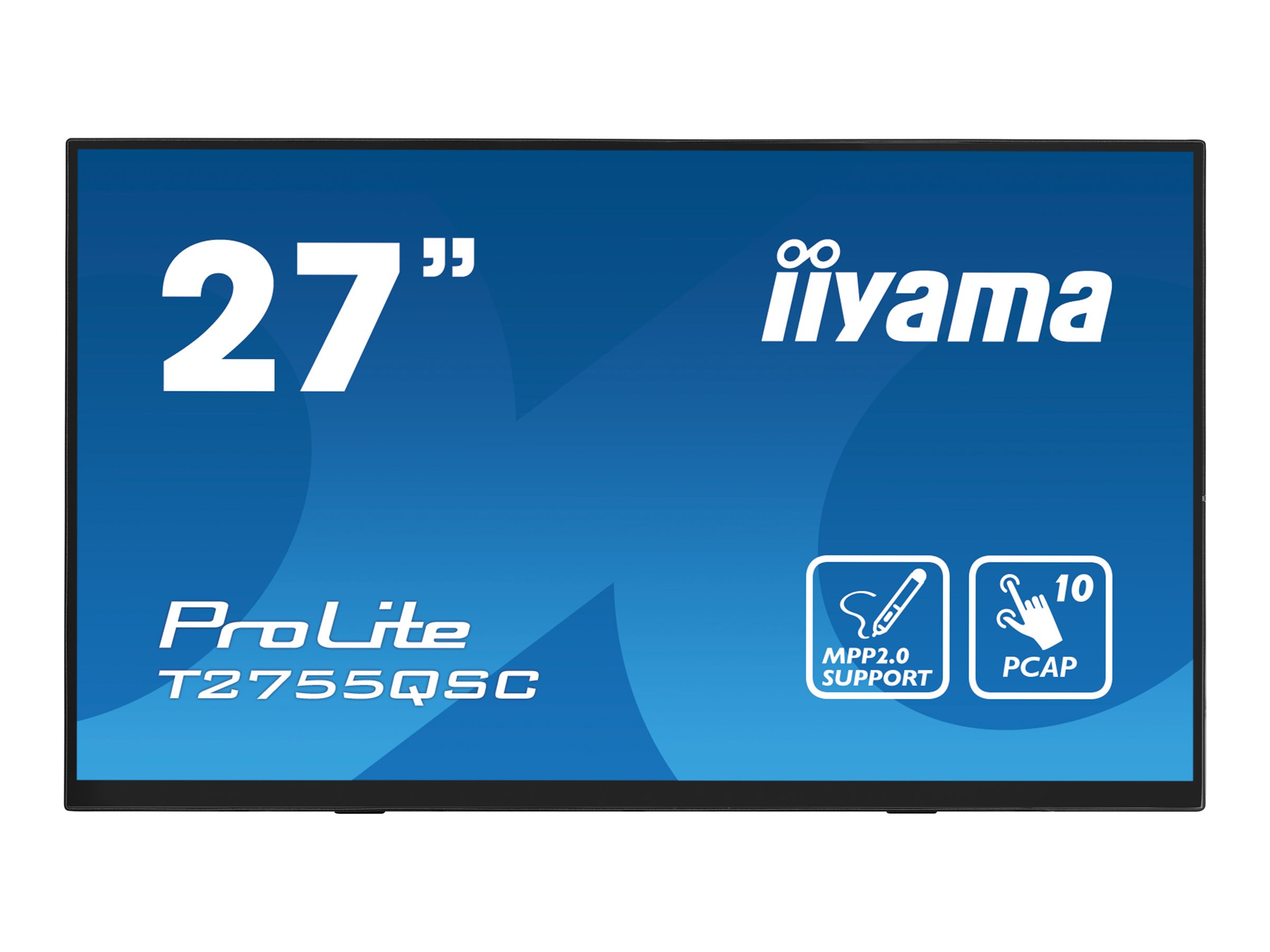 Iiyama Prolite T2755qsc-b1 27 tommer Ips Wqhd Pcap Usb Black 27 tommer 2560 × 1440pixels Ips 16:9 75hz