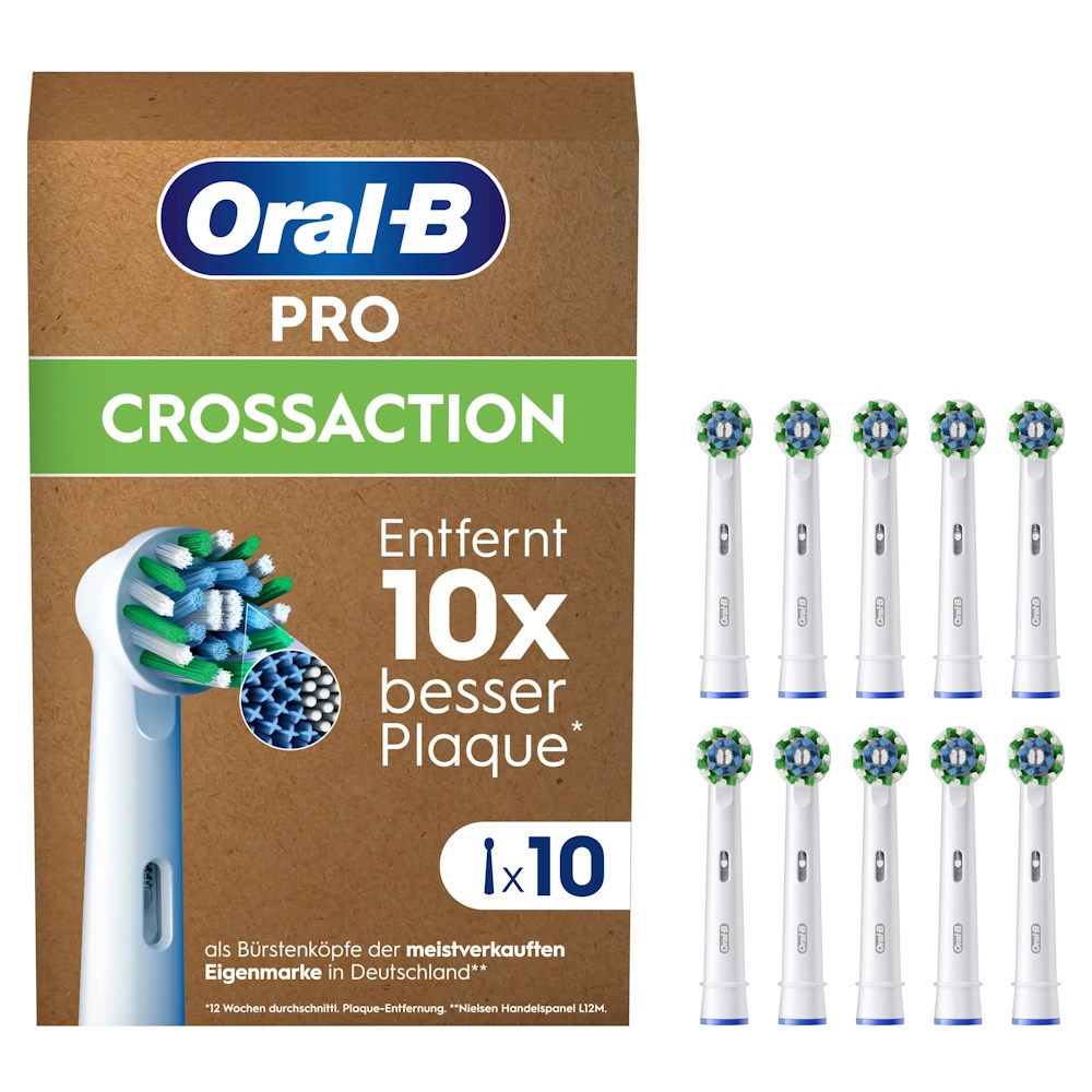 Oral-B Pro CrossAction Aufsteckbürsten 10er (Frustfreie Umverpackung)
