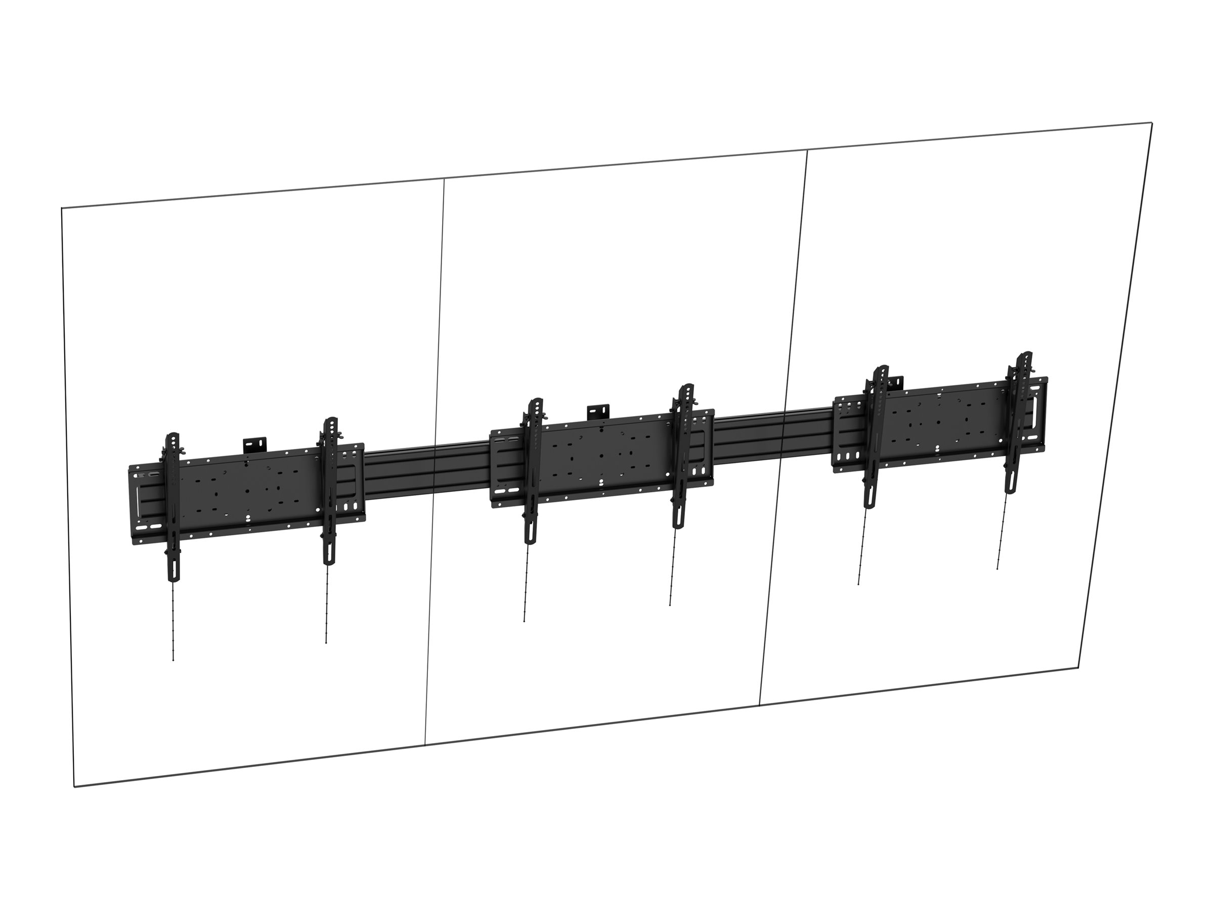 Vision mounting kit - heavy-duty - for 3 LCD displays - portrait - black - Maks 120 kg - Maks størrelse 75"
