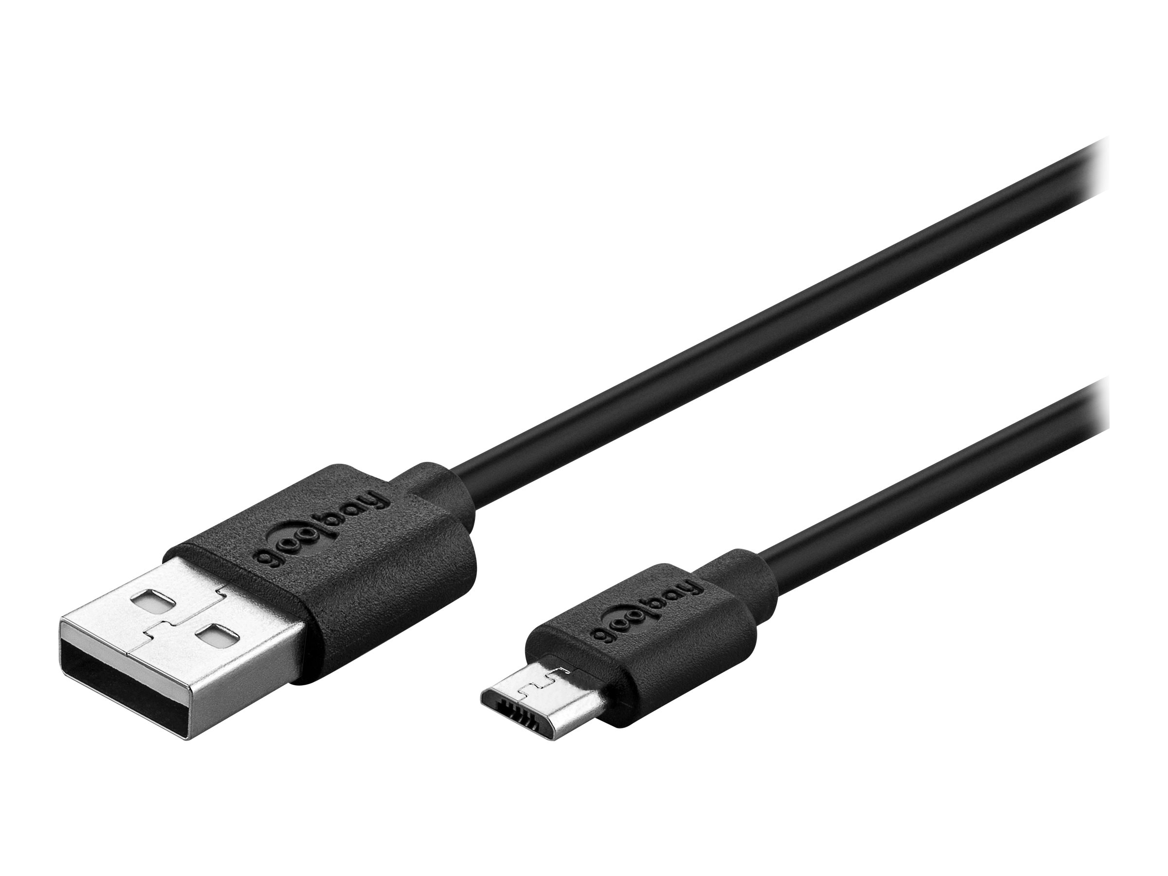 goobay - USB-kabel - Micro-USB Type B (P) til USB (P) - USB 2.0 - 3 A - 1 m - sort