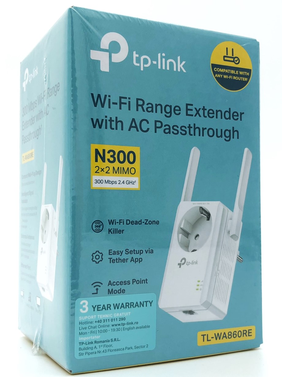 TP-Link TL-WA860RE Power Line netvrksadapter 300 Mbits Ethernet LAN Wi-Fi Hvid 1 stk