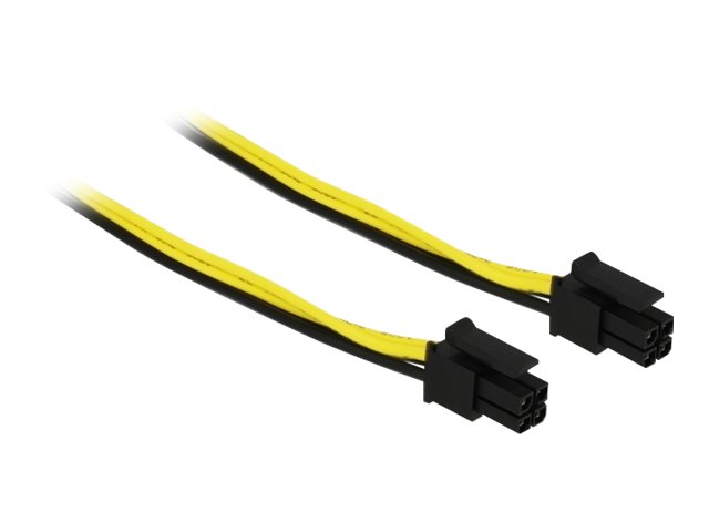 Delock Strømkabel 10cm Sort Gul