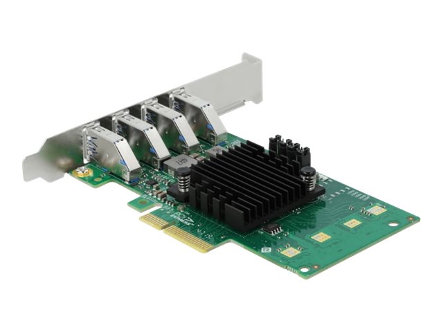 Delock PCI Express x4 Card to 4 x external USB 3.0 Quad Channel - USB-adapter - PCIe 2.0 x4 lavprofil - USB 3.0 x 4