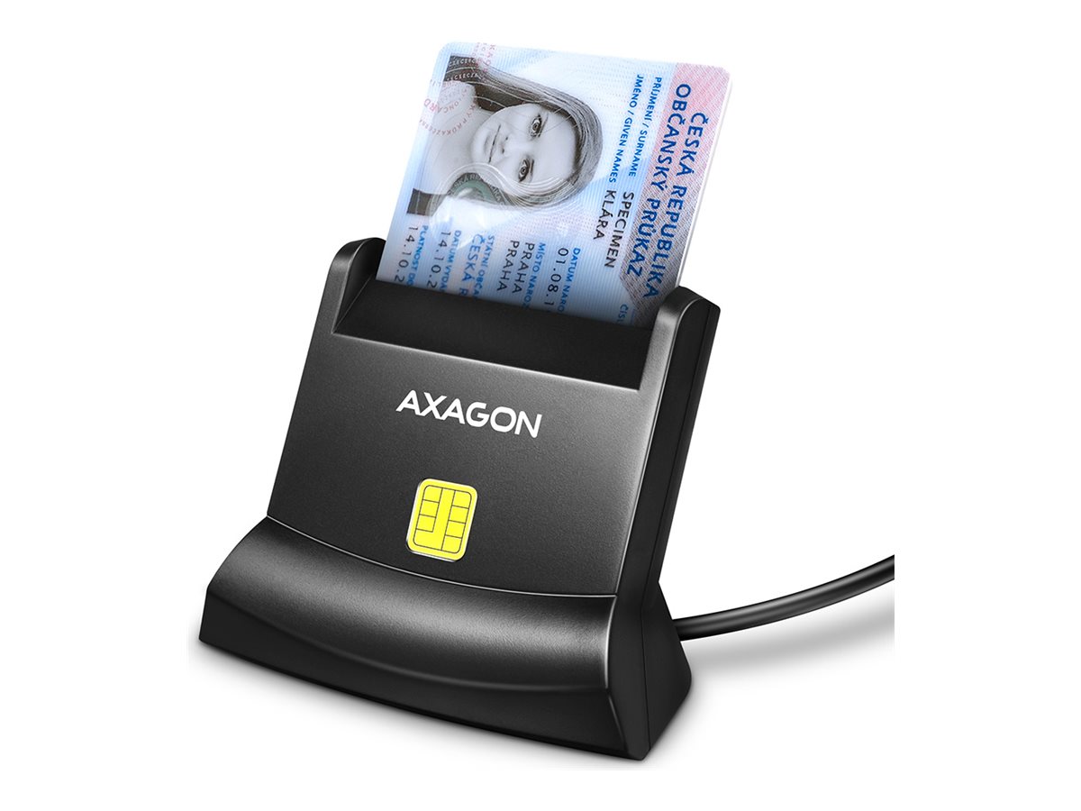 AXAGON USB-A Smart Card / ID Card StandReader