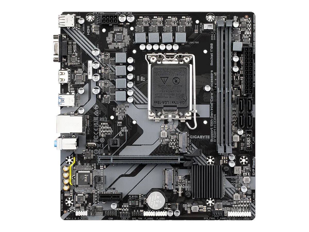 GIGABYTE B760M H DDR4 Bundkort - Intel B760 - Intel LGA1700 socket - DDR4 RAM - Micro-ATX