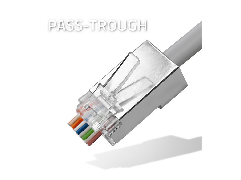 Qoltec - Netværk-konnektor - RJ-45 (han) - FTP - CAT 6 - sølv (pakke med 100)