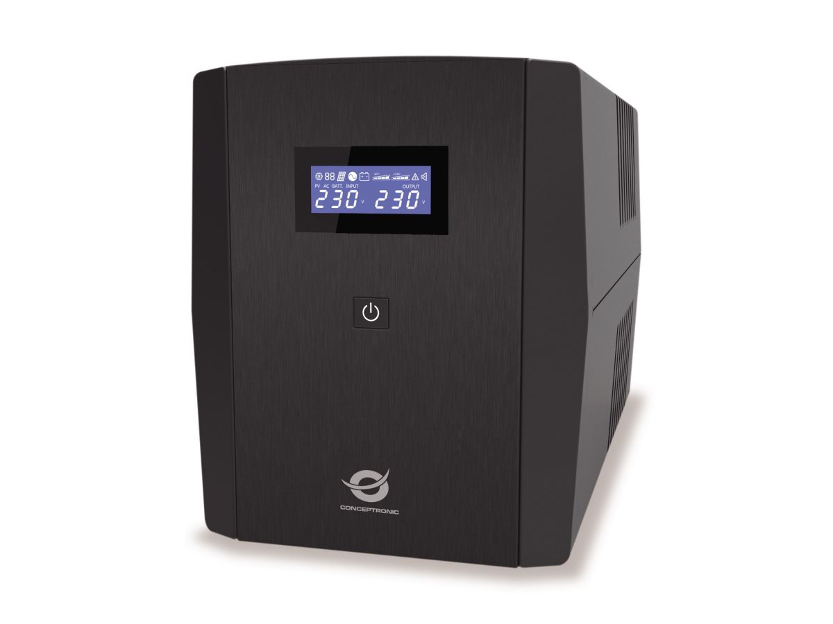 Conceptronic ZEUS08E UPS-enhed Interaktivt indgangsstik 1,5 kVA 900 W 6 AC stikkontakt(er)