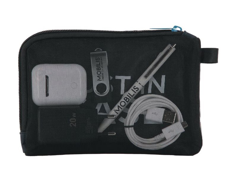 Mobilis Etui Til kabler/opladere/tilbehør Sort Marineblå