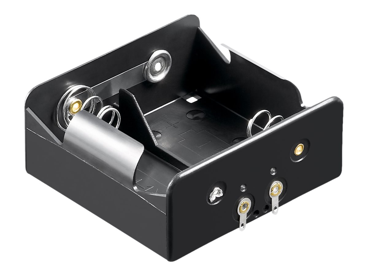 Batteriholder til 2xD bat. (m. loddeflige)