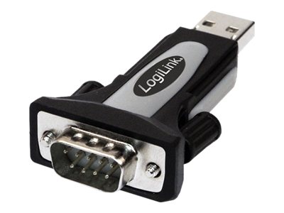 LogiLink USB 2.0 adapter USB-A/M to DB9 (RS232)/M black/grey