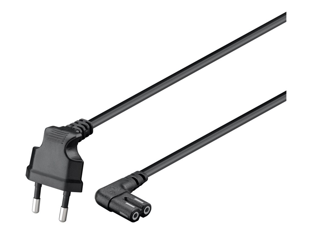 Goobay Euro-tilslutningskabel, 3 m, sort Euro-stik (type C, CEE 7/16) > apparatudtag C7