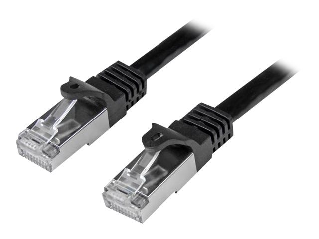 StarTech.com 0.5m Black Cat6 / Cat 6 Shielded (SFTP) Patch Cable 0.5 m CAT 6 Kabel med afskærmning med folie og kobberfletning (SFTP 50cm Patchkabel