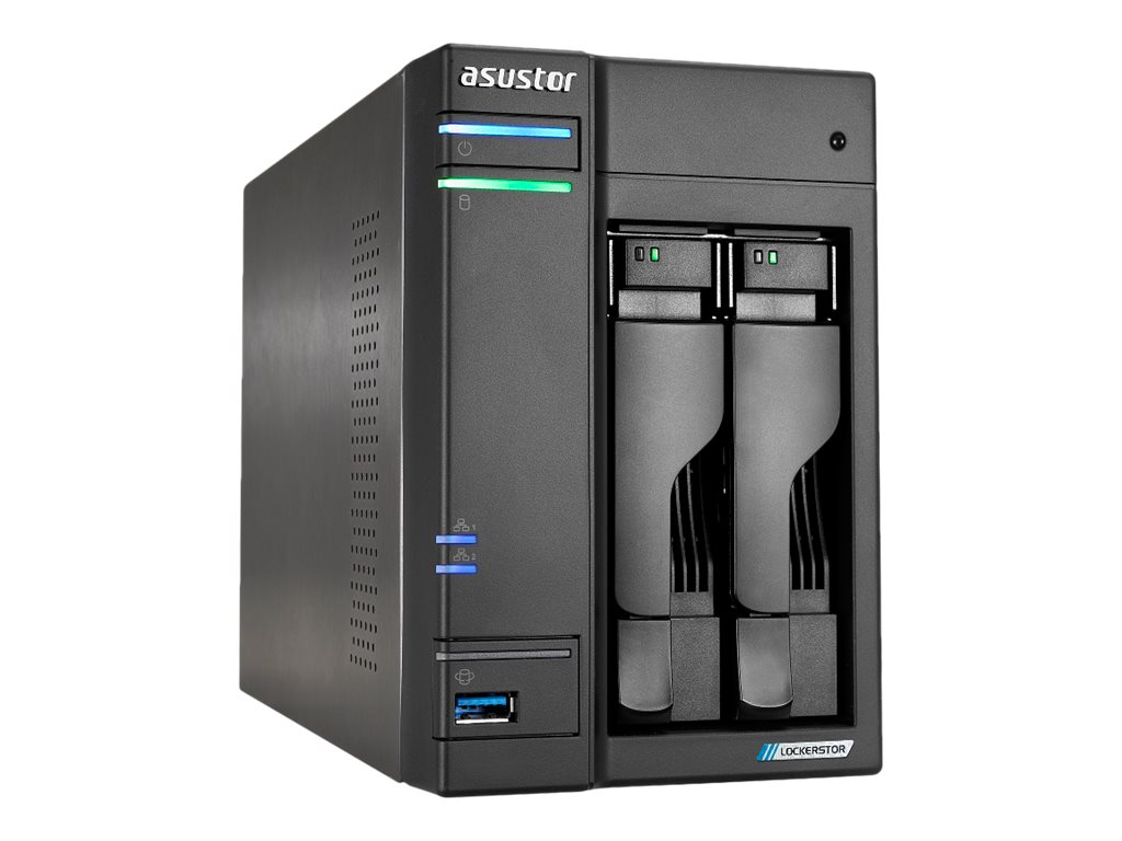 ASUSTOR Lockerstor 2 Gen2 - NAS-server - 2 bays - RAID JBOD, 0, 1, 10, 5, 6 - RAM 4 GB - 2.5 Gigabit Ethernet - iSCSI support