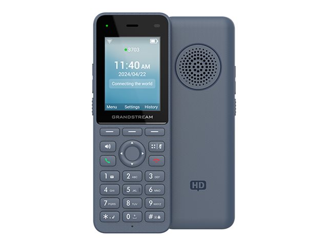 Grandstream WP826 - Trådløs VoIP-telefon - med Bluetooth interface - IEEE 802.11a/b/g/n/ac/ax (Wi-Fi) - 4-vejs opkaldskapacitet - SIP - 3 linier