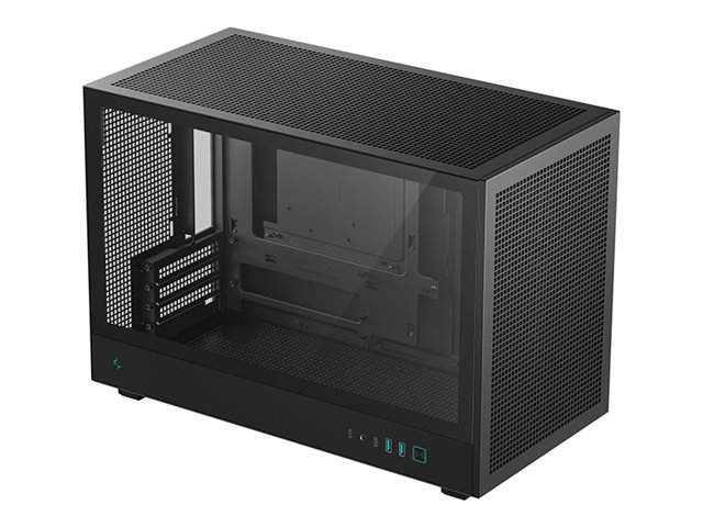 DeepCool CH260 - Mikro - micro ATX - sidepanel med vindue (hærdet glas) - ingen strømforsyning (ATX / PS/2) - sort - USB/Lyd