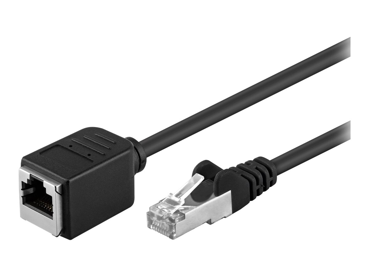 Goobay Netværkskabel forlænger CAT 5e, F/UTP, sort kobberleder (CU), RJ45 stik (8P8C) > RJ45-stik (8P8C)