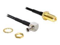Delock - Antenneadapter - TS-9 han til SMA hun - 14.5 cm - sort - 90° stik