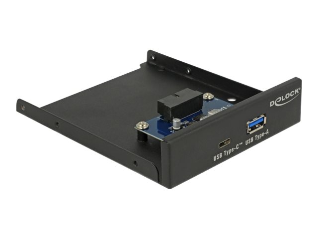 DeLOCK 3.5" USB 3.1 Gen 1 Front Panel 1 x USB Type-C 1 x USB Typ-A Lagrings bay port panel