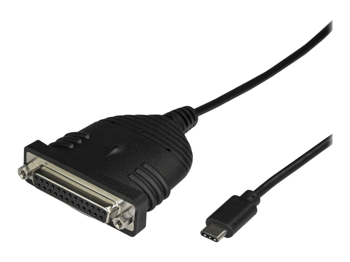 StarTech USB C to Parallel Printer Cable - DB25 Female Port for IEEE1284 Printers - Bus Powered - Printer Cable Adapter - USB to DB25 (ICUSBCPLLD25)