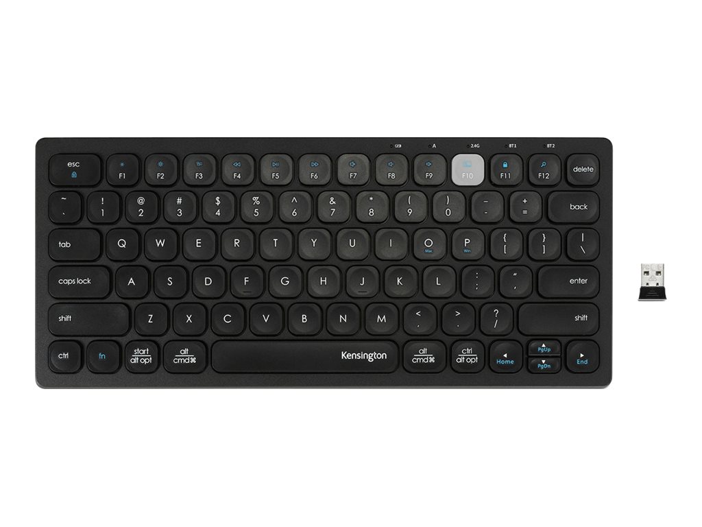 Kensington Multi-Device Dual Wireless Compact Keyboard Tastatur Saks Trådløs Tysk
