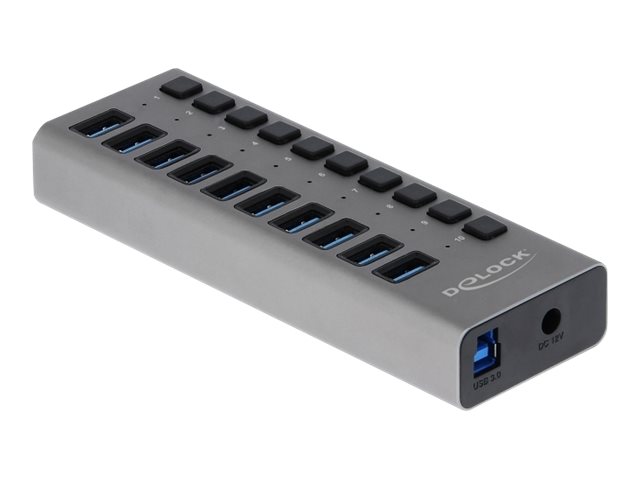 USB hub 10 porte 5 Gbps – DELOCK med individuelle kontakter