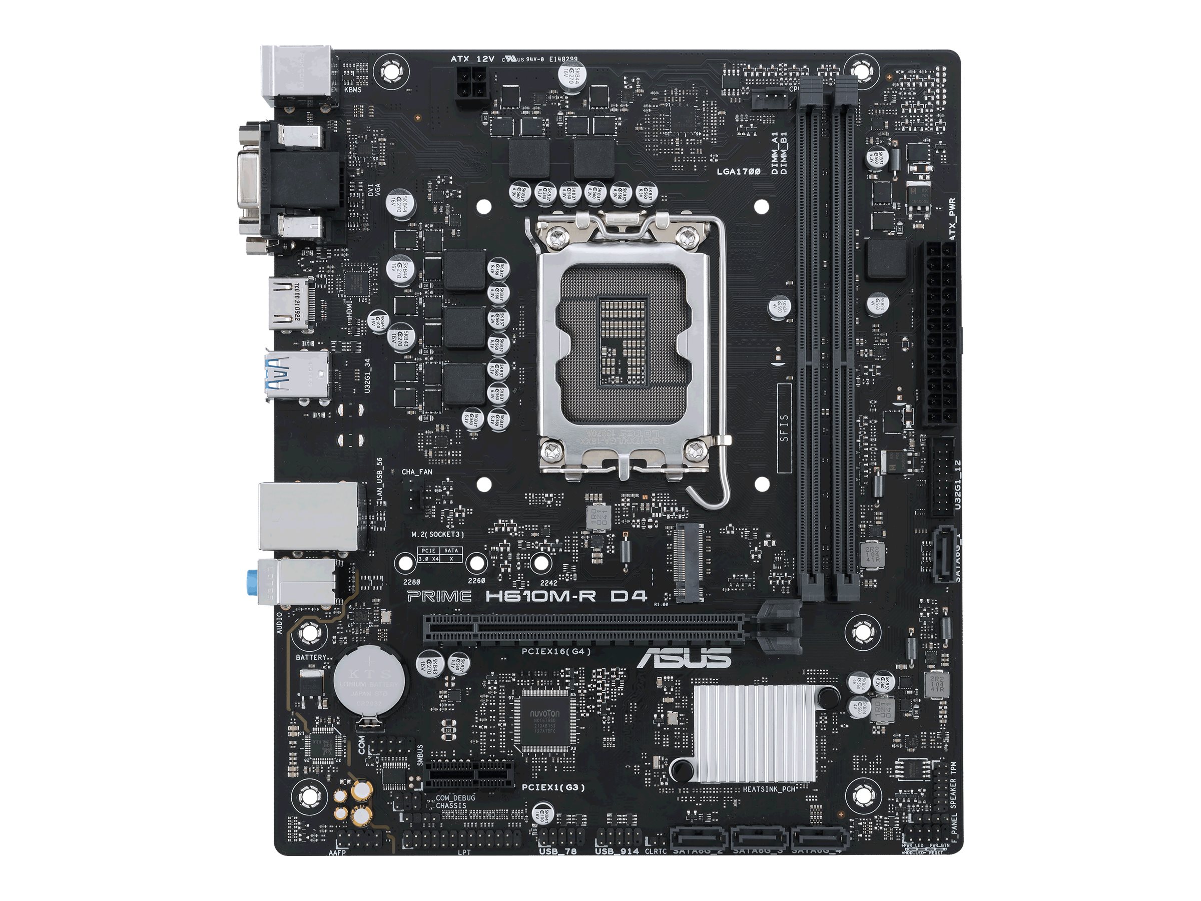 ASUS PRIME H610M-R D4 Bundkort - Intel H610 - Intel LGA1700 socket - DDR4 RAM - Micro-ATX