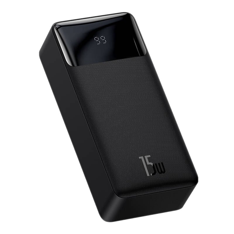 Baseus Bipow 30000mAh, 2xUSB, USB-C,15W (Sort) Powerbank billede