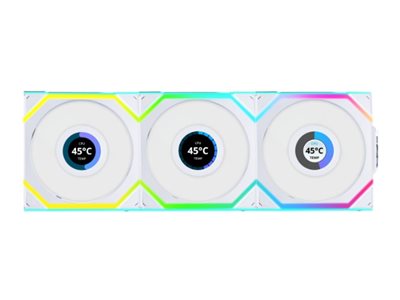 Lian Li UNI FAN SL Wireless LCD (3-pack) White - Kabinet køler - 120mm - Hvid - 29 dBA