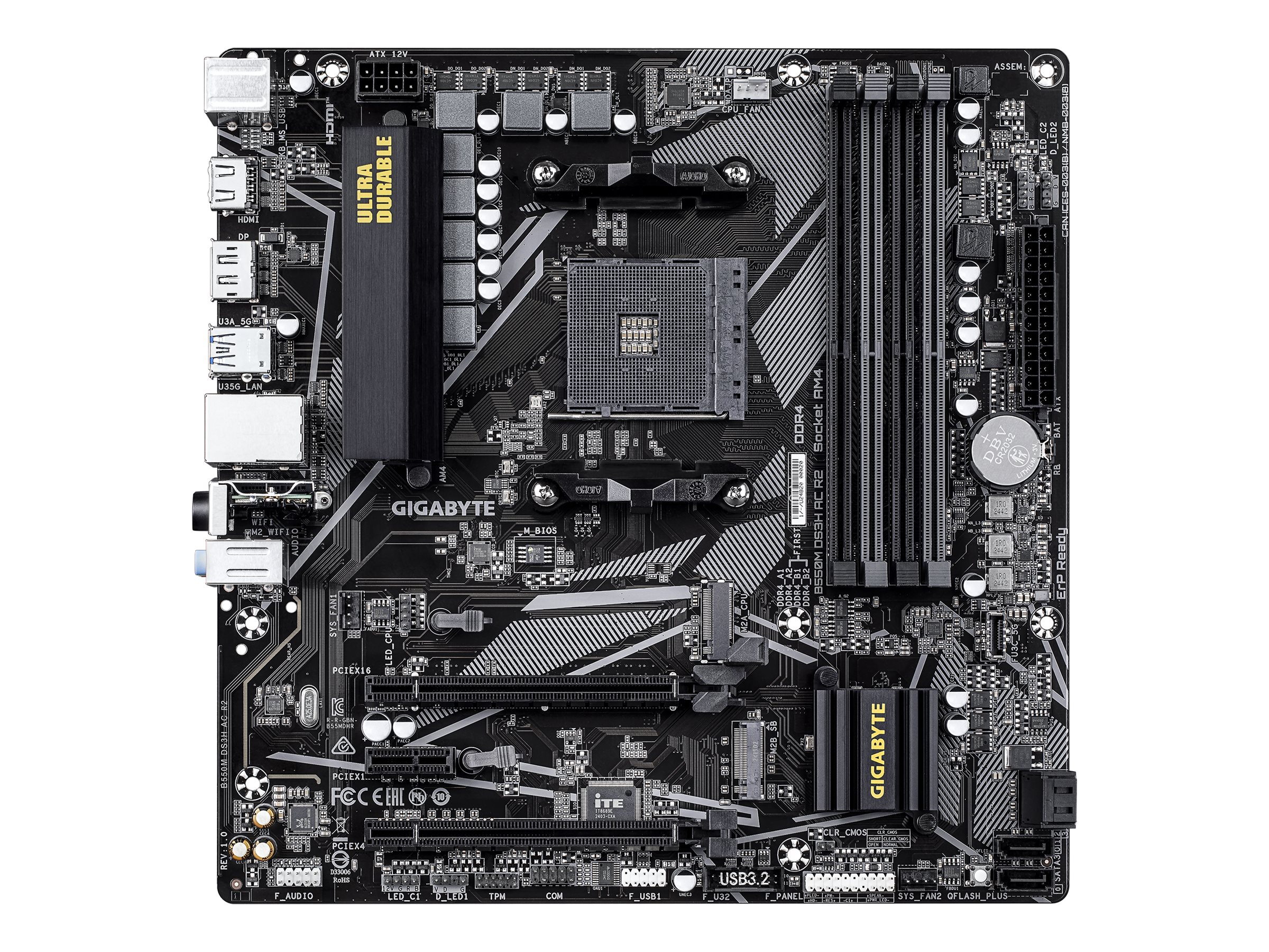 GIGABYTE B550M DS3H AC R2 Bundkort - AMD B550 - AMD AM4 socket - DDR4 RAM - Micro-ATX