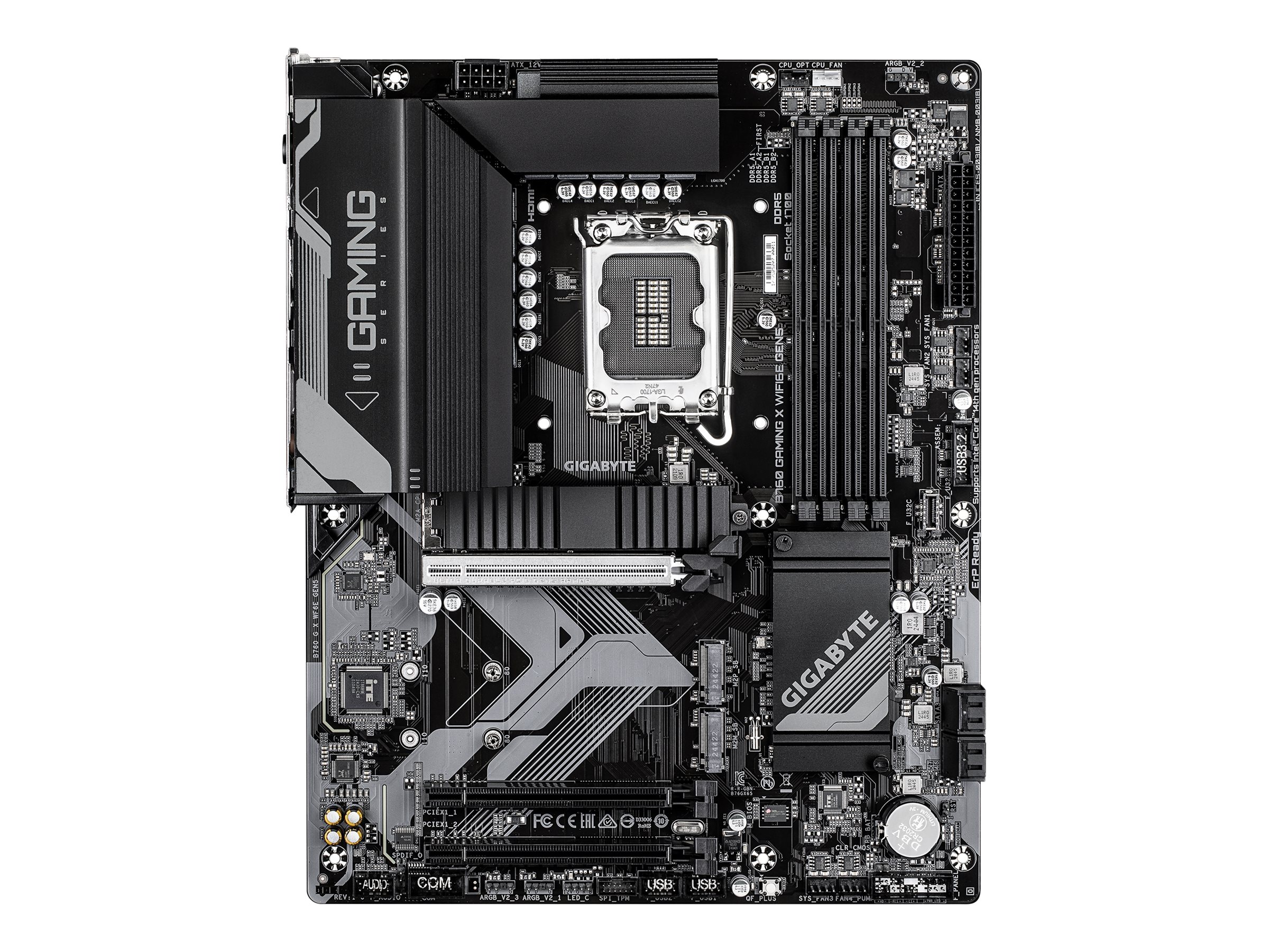 Gigabyte B760 GAMING X WIFI6E GEN5 - Bundkort - ATX - LGA1700 sokkel - B760 Chipset - USB-C 3.2 Gen2, USB-C 3.2 Gen 1, USB 3.2 Gen 1, USB 3.2 Gen 2 - 2.5 Gigabit LAN - onboard grafik (CPU påkrævet) - HD Audio (8-kanaler)