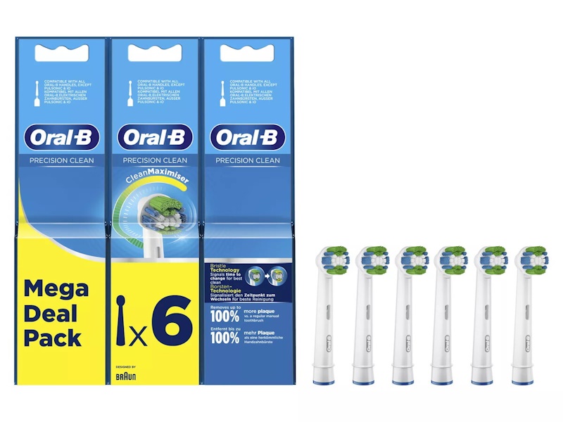 Oral-B Precision Clean 80339528 børstehoved til elektrisk tandbørste 6 stk Hvid
