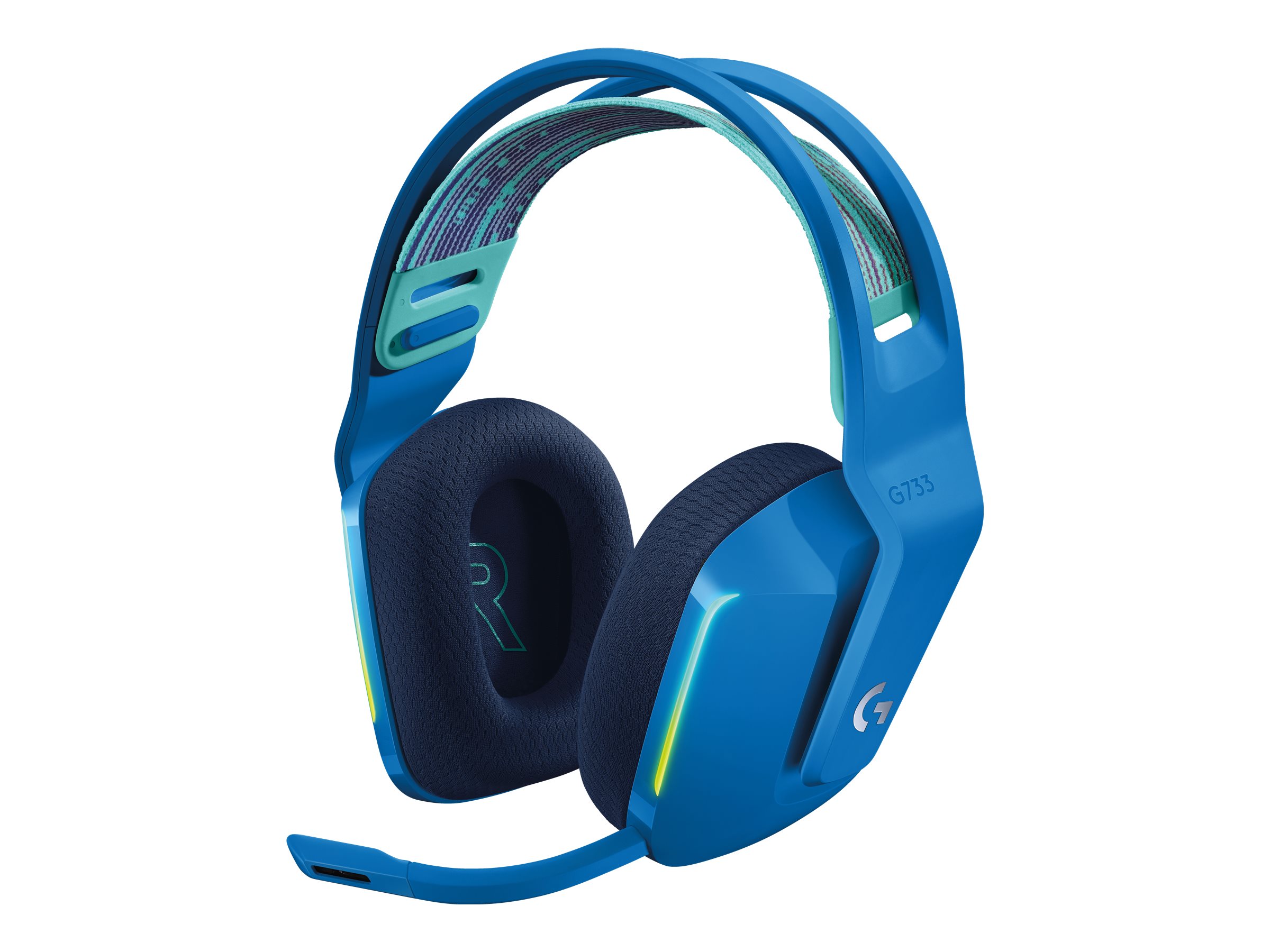 Logitech G G733 LIGHTSPEED Wireless RGB Gaming Headset - Headset - fuld størrelse - 2,4 GHz - trådløs - blå