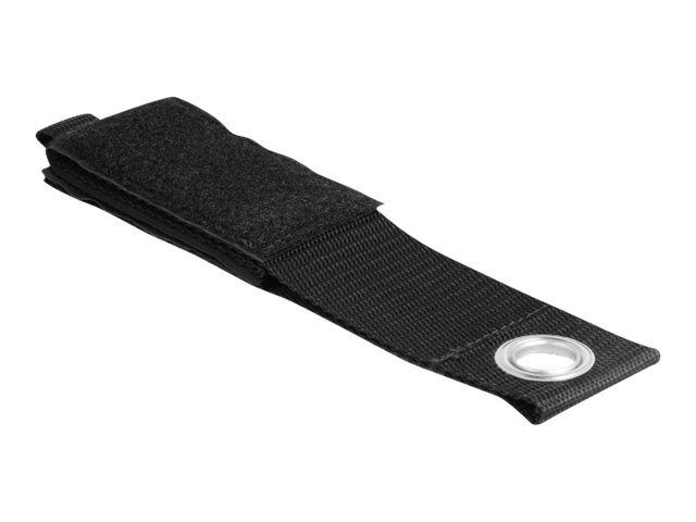 Delock - Krog og løkke-fastgørelse - robust med fastgørelsesøje - 43.5 cm - sort (pakke med 5)