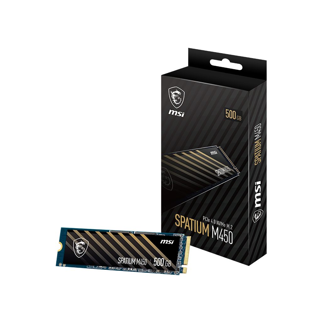 MSI Spatium M450 PCIe 4.0 NVMe M.2 500GB V1 500GB M.2 PCI Express 4.0 (NVMe)