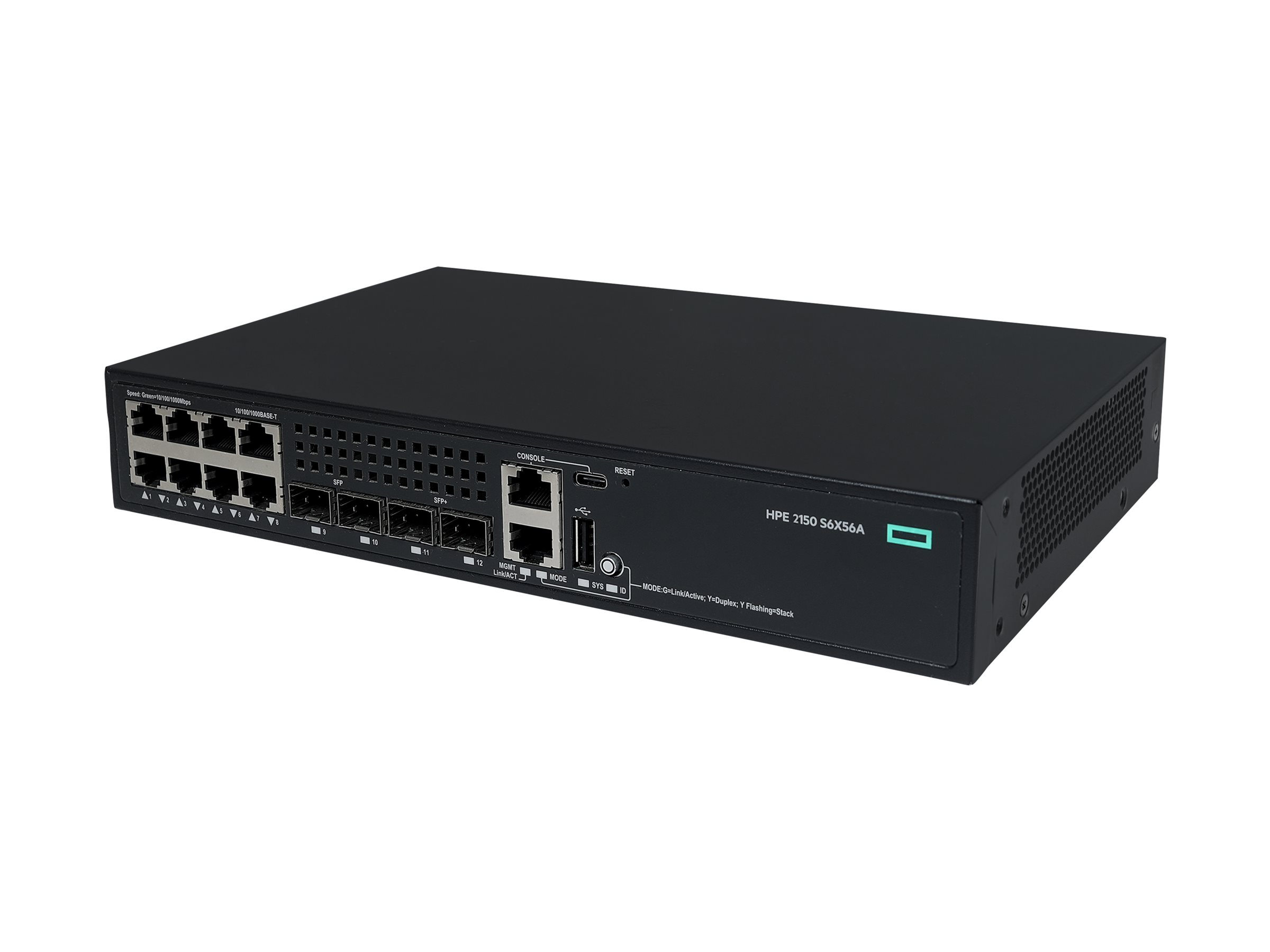 HPE Networking Comware 2150 8p 10M/100M/1G 2p SFP 1G 2p SFP+ 1G/10G Switch 8-porte Gigabit Ethernet billede