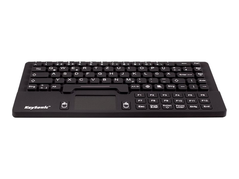 KeySonic KSK-5031IN (DE) mini tastatur med touchpad - kablet USB, tysk QWERTZ, sort