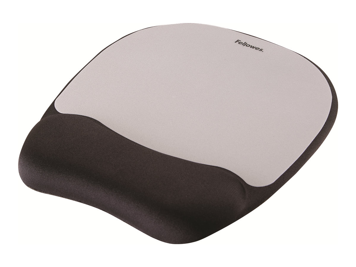 Fellowes 9175801, Sort, Sølv, Monokromatisk, Stof, Hukommelsesskum, Håndledsstøtte