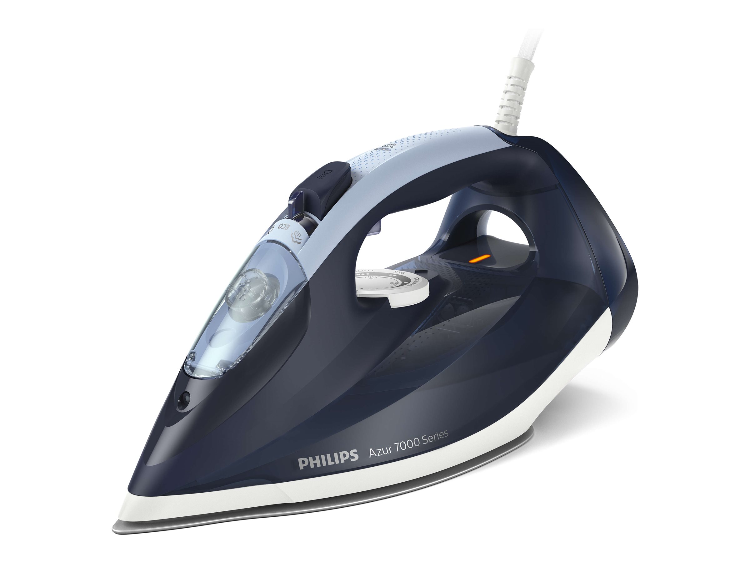 Philips Azur 7000 Series DST7030 - Dampstrygejern med automatisk afbrydelse - såleplade: SteamGlide Plus - 2800 W - mørkeblå
