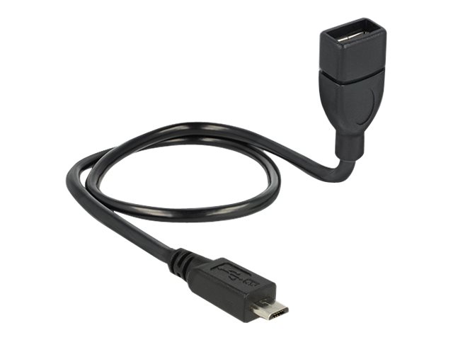 Delock OTG ShapeCable USB forlængerkabel 50cm Sort
