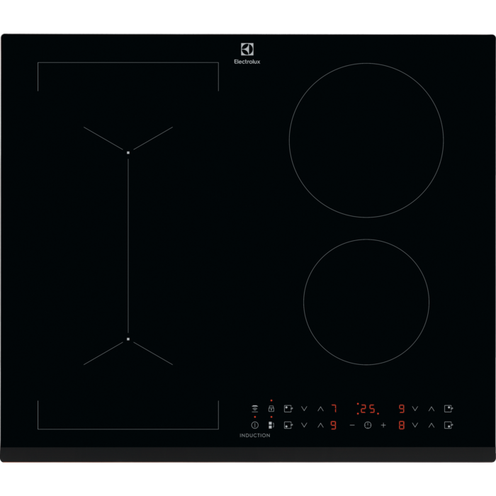 Electrolux SÉRIE 700 LIV6343 - Induktions kogeplade - 4 plader - Niche - bredde: 56 cm - dybde: 49 cm - med kantet front - sort