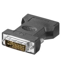 Goobay Analog DVI-I/VGA-adapter, Guldpläterad DVI-I plug Dual Link (24 + 5 stift) > VGA-uttag (15-pin)