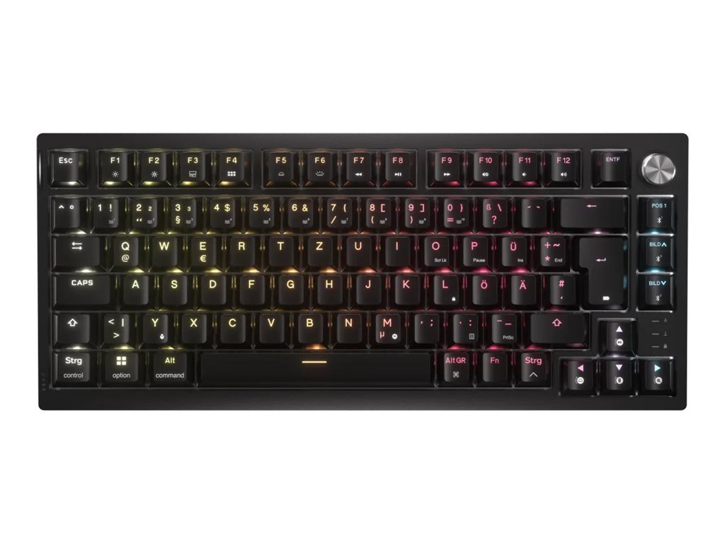 CORSAIR K65 PLUS Wireless Tastatur Mekanisk Per-tast RGB Trådløs Kablet Tysk