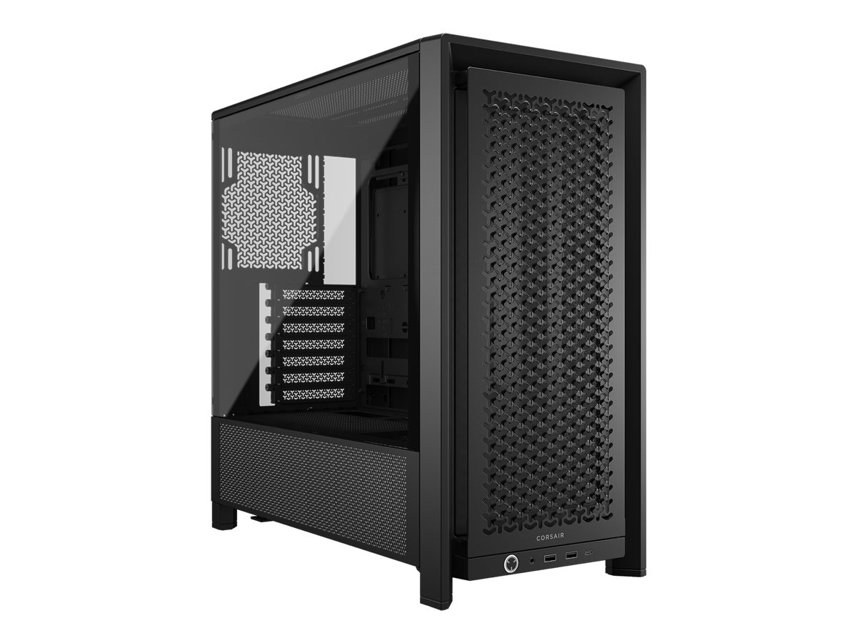 CORSAIR FRAME 4000D - Mid tower - udvidet ATX - sidepanel med vindue (hærdet glas) - ingen strømforsyning (ATX) - sort - USB/Lyd