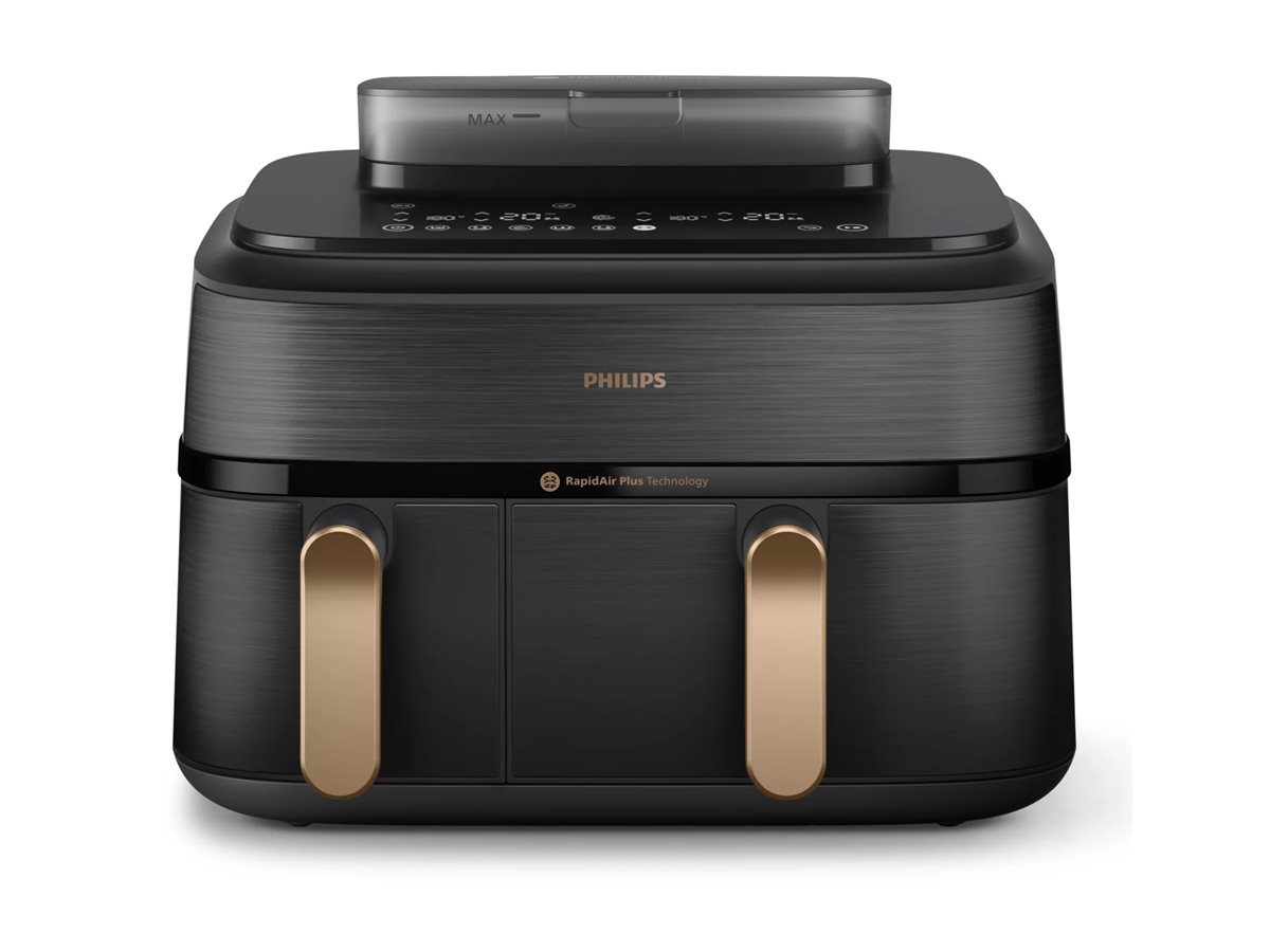 Philips 5000 Series NA552 - Dobbelt varmluftssteger - 9 liter - 2.75 kW - sort rustfrit stål