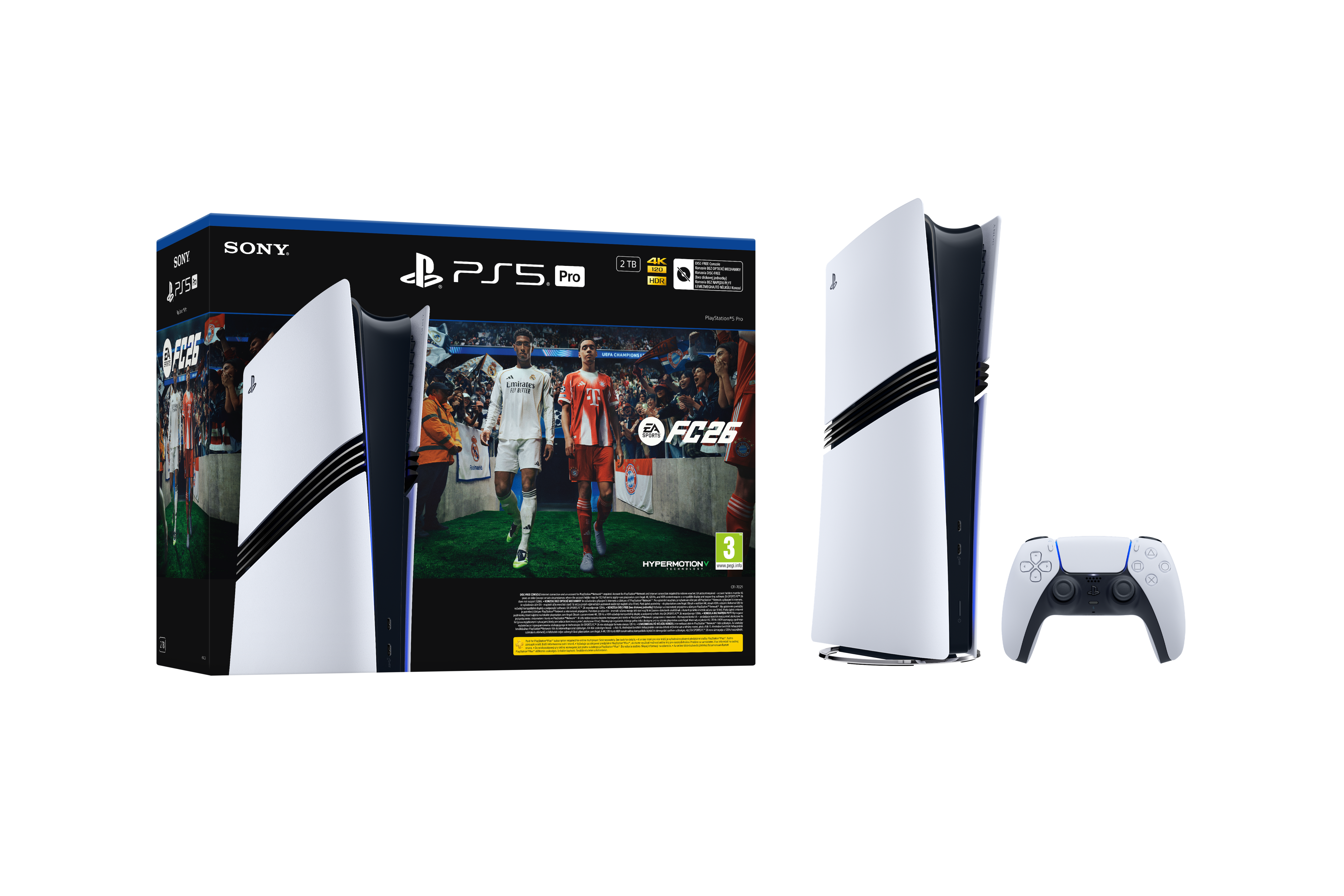 Sony PlayStation 5 Pro FC26 Bundle - 2 TB SSD - Sort/Hvid