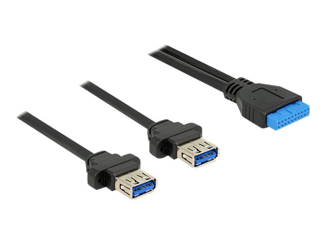 Delock USB-kabel 80cm Sort