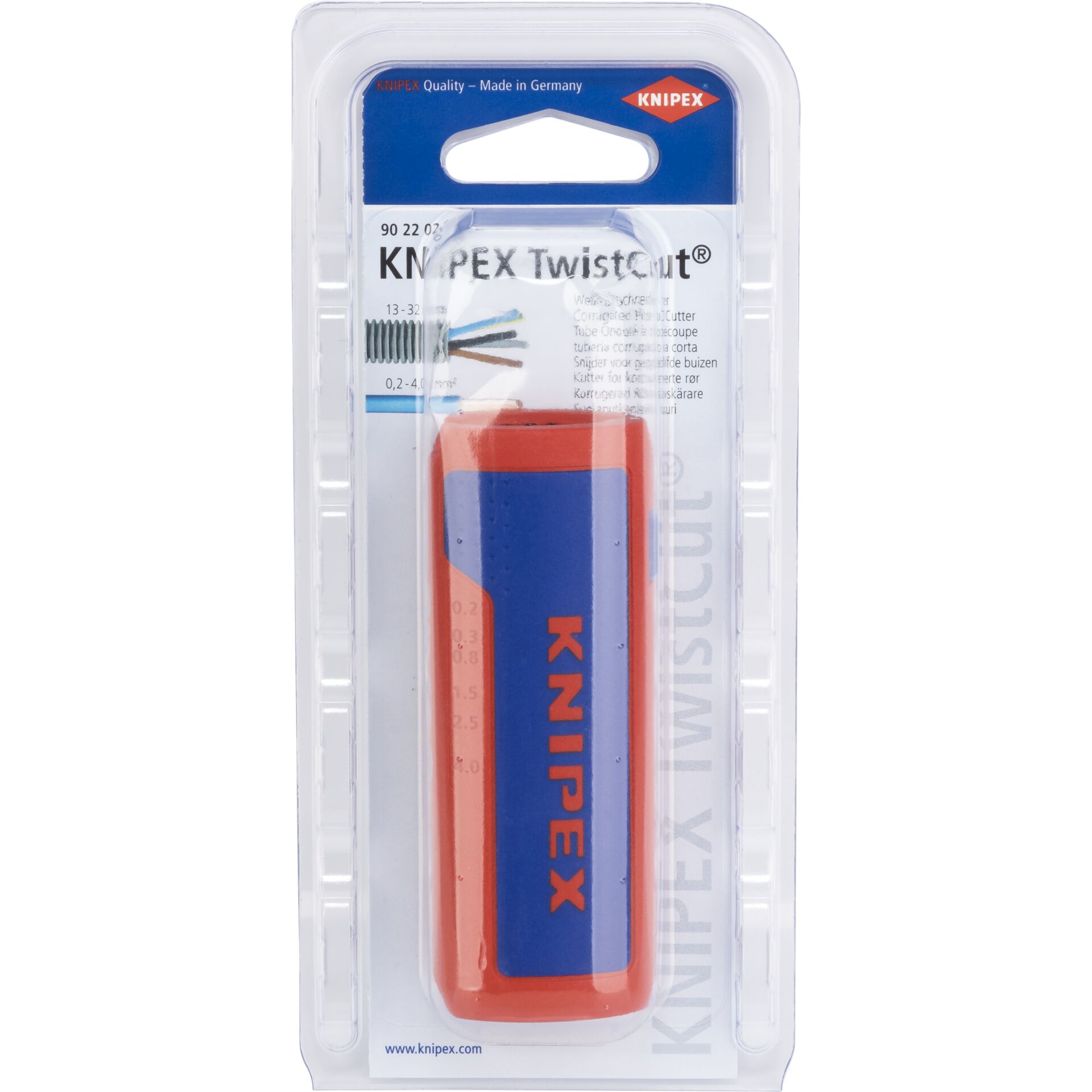 Knipex TwistCut, Rørskærer, Blå, Rød, 1,3 cm, 100 mm, 47 g