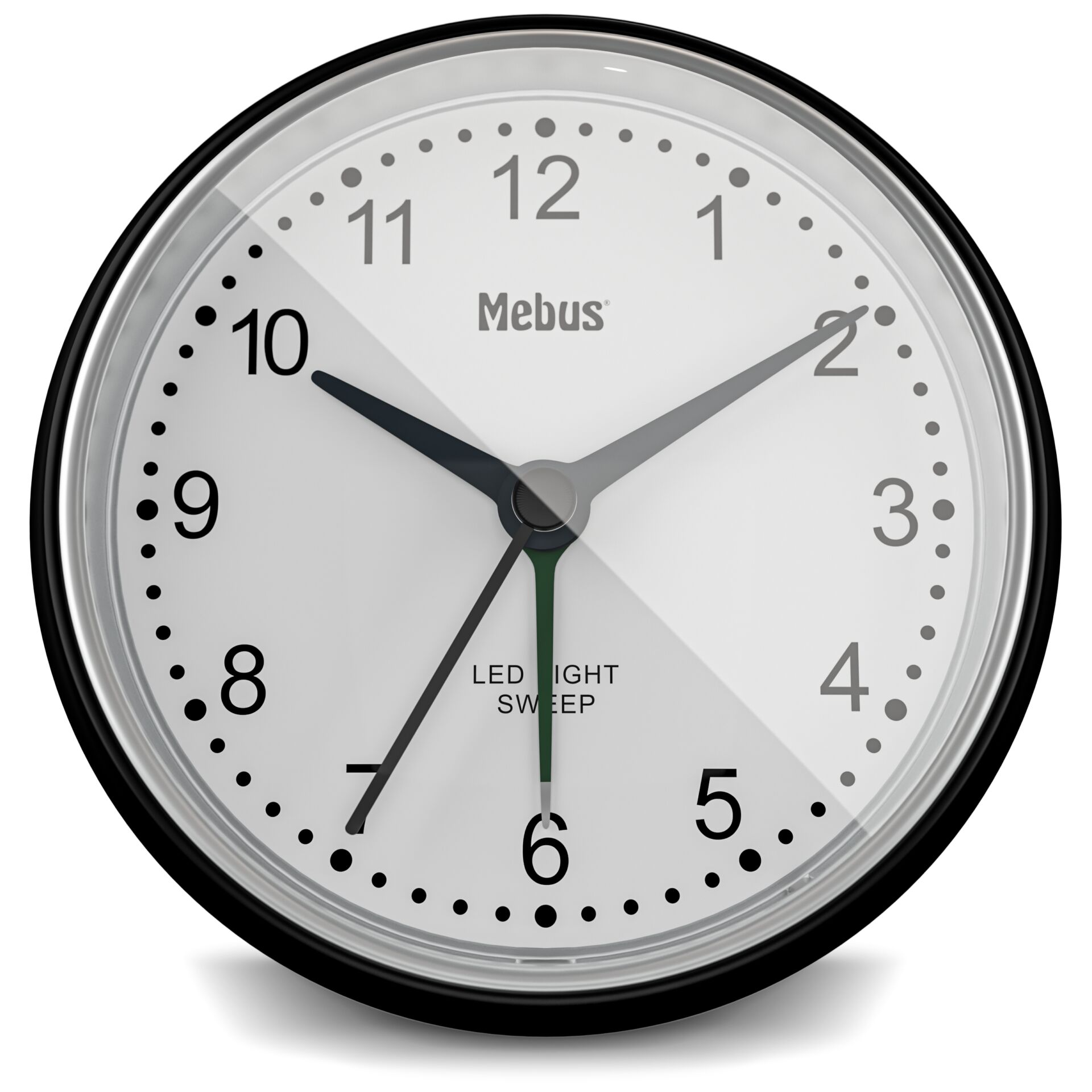 Mebus 25806 vækkeur Quartz alarmur Sort, Hvid
